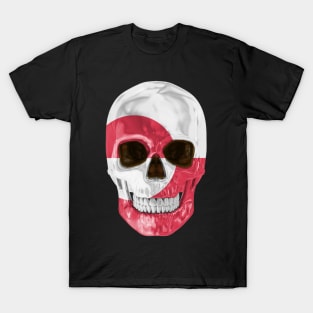 Greenland Flag Skull - Gift for Greenlandic With Roots From Greenland T-Shirt